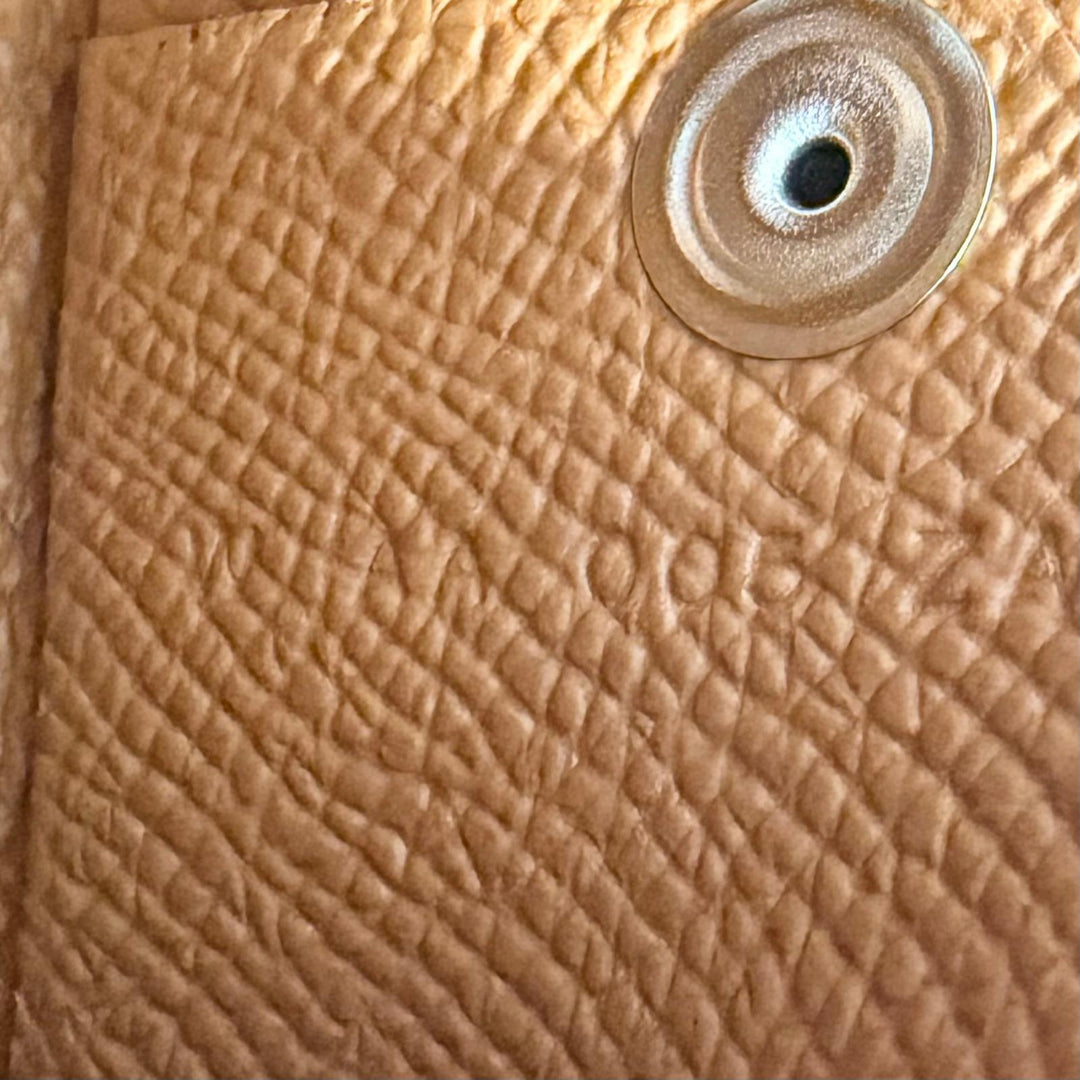 Pristine HERMES Card Case Calvi Brown Epsom Leather Women