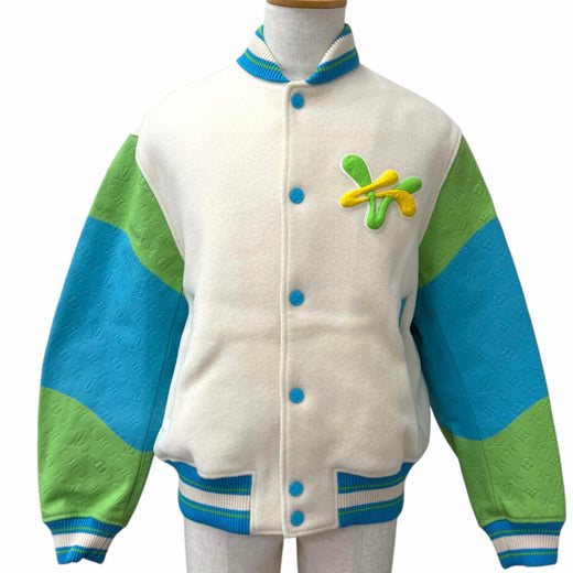 Excellent LOUIS VUITTON Stajan Rainbow Playground Varsity Blouson Ivory