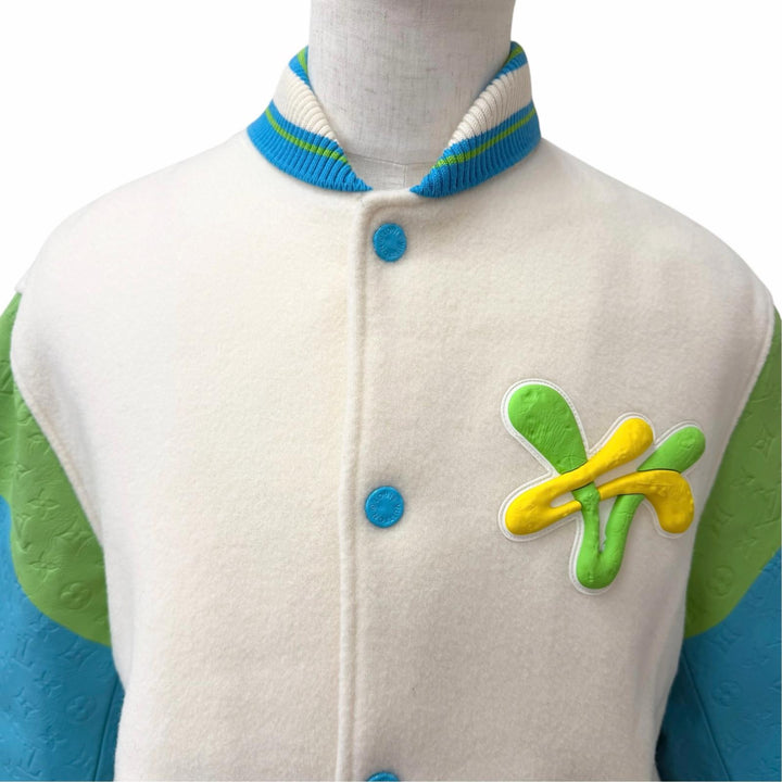 Excellent LOUIS VUITTON Stajan Rainbow Playground Varsity Blouson Ivory