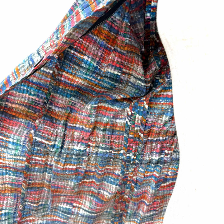 Excellent CHANEL COCO Button Tweed Print Hooded Rain Jacket 36 P48057V35794