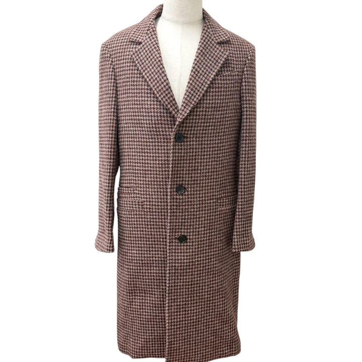 Excellent Salvatore Ferragamo Chester coat Houndstooth logo button