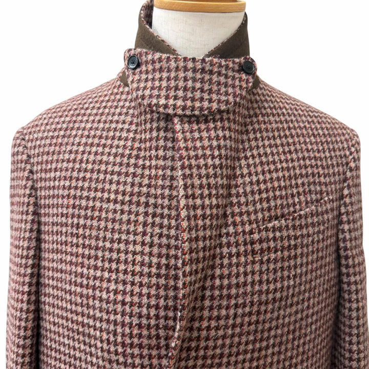 Excellent Salvatore Ferragamo Chester coat Houndstooth logo button