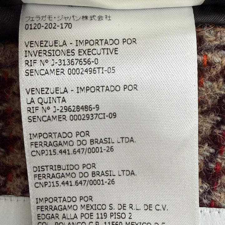 Excellent Salvatore Ferragamo Chester coat Houndstooth logo button