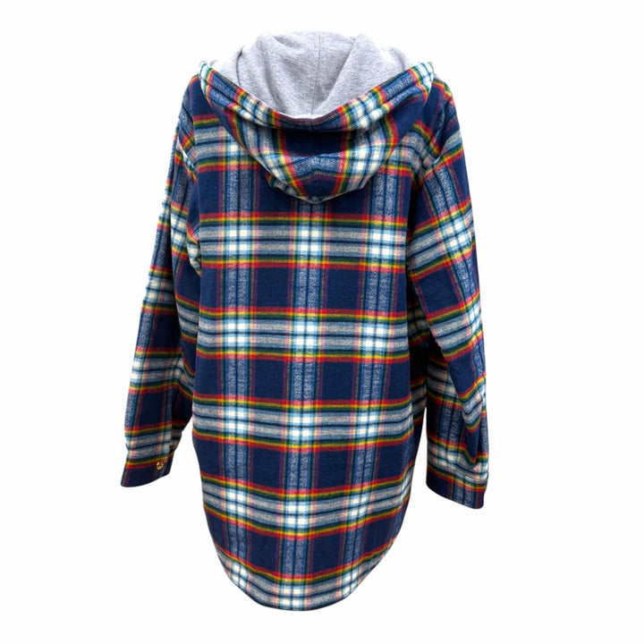 Excellent CELINE Jacket Triomphe button, check pattern, padded overshirt. 34