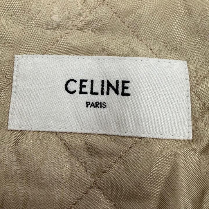 Excellent CELINE Jacket Triomphe button, check pattern, padded overshirt. 34