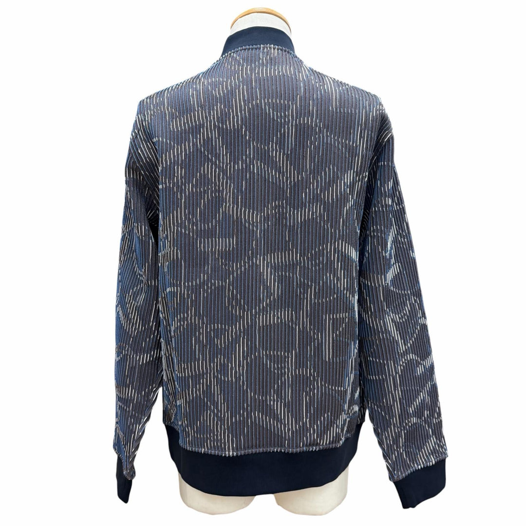 Excellent HERMES Jacket All-over print zip-up blouson Navy silk mens M