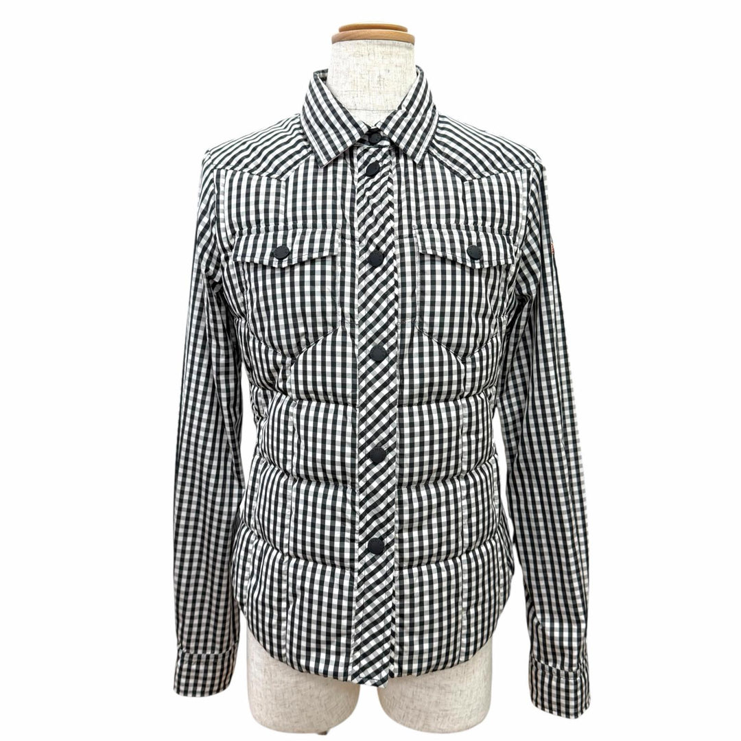 Excellent MONCLER GRENOBLE Down jacket NANGY gingham check pattern shirt 0
