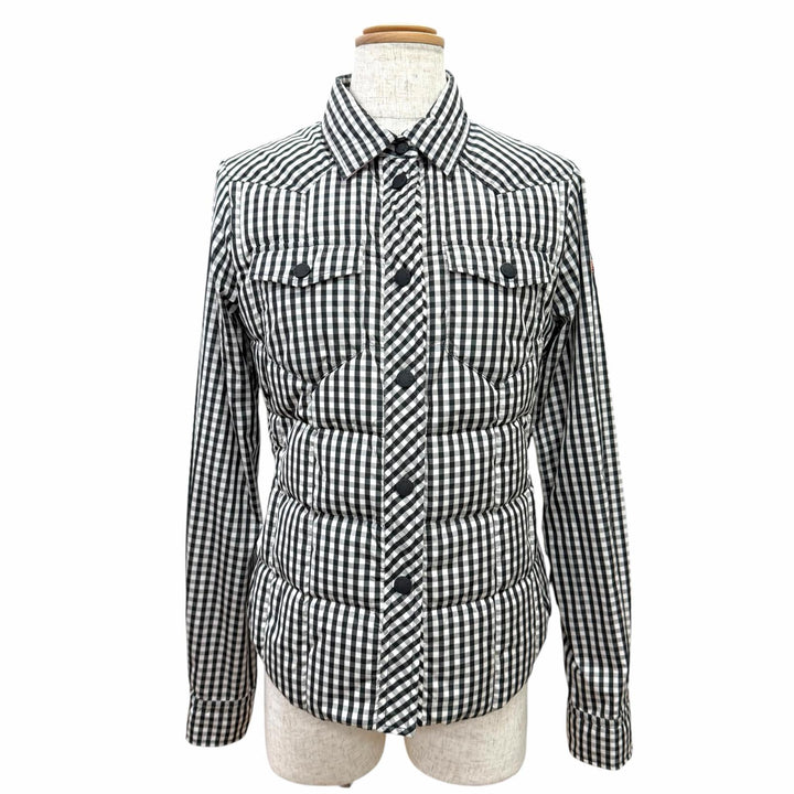 Excellent MONCLER GRENOBLE Down jacket NANGY gingham check pattern shirt 0