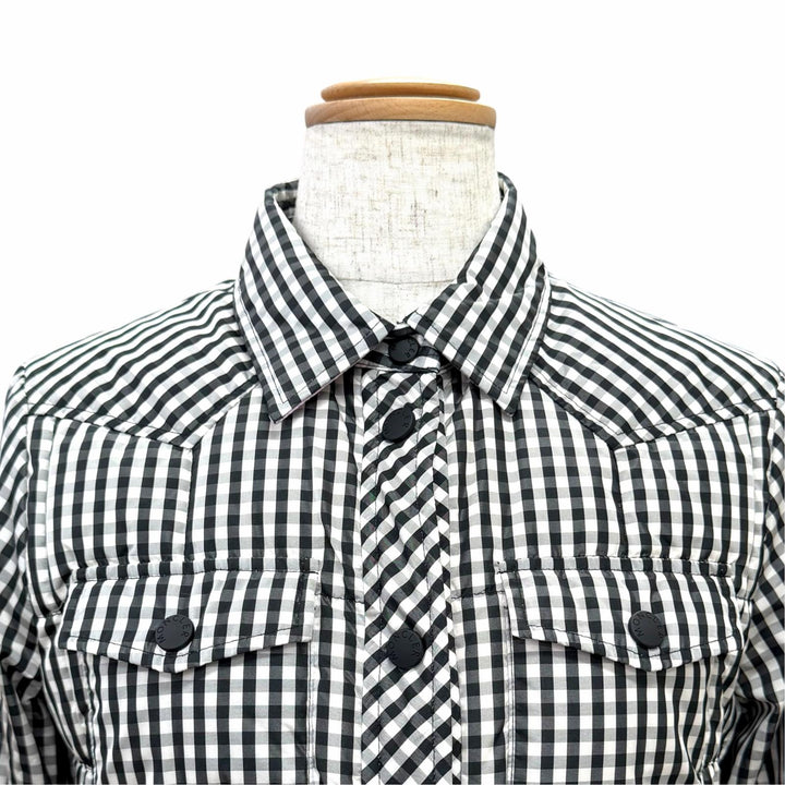 Excellent MONCLER GRENOBLE Down jacket NANGY gingham check pattern shirt 0