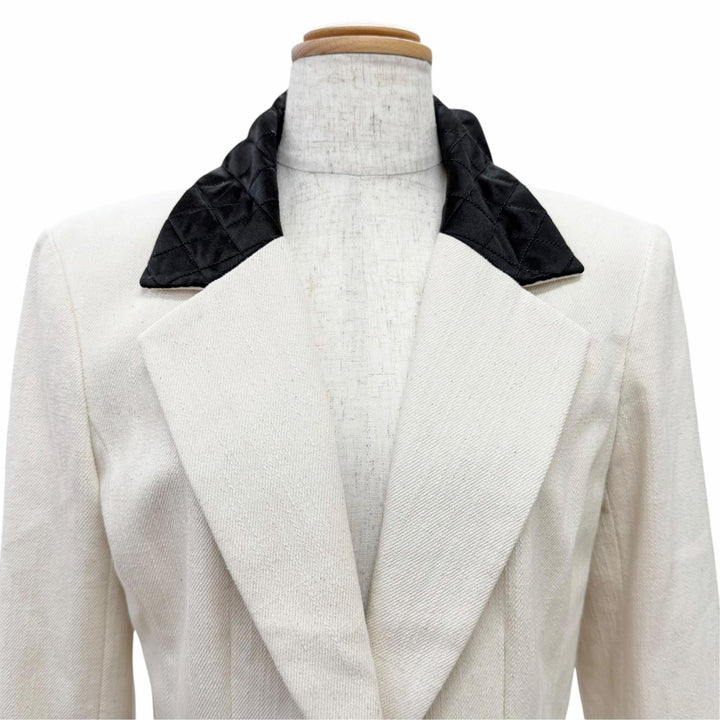 Excellent CHANEL tailored jacket COCO Button Matelassé Ribbon 36 P70569V62000