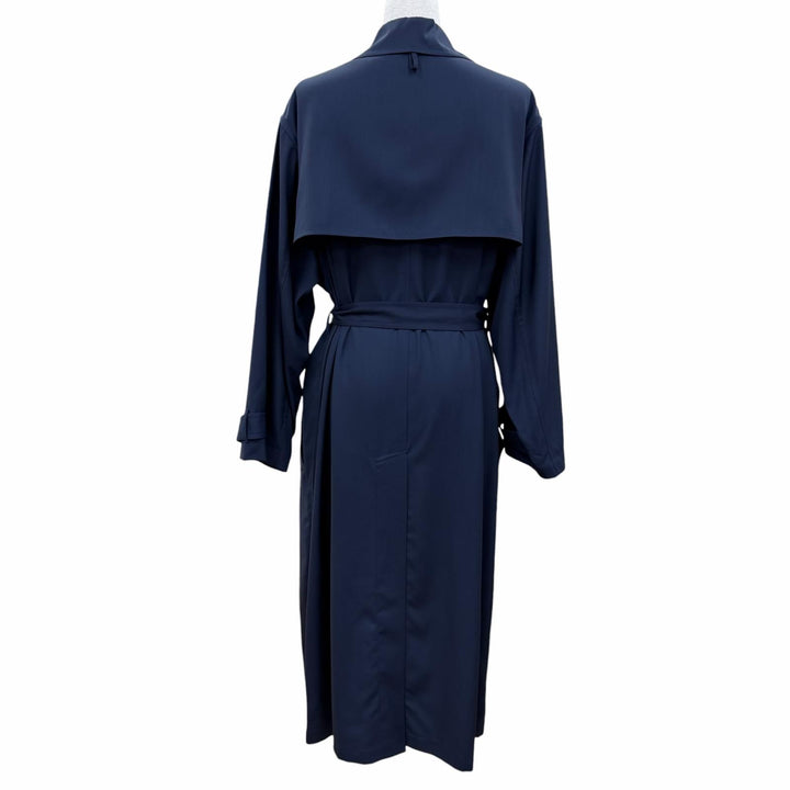 Pristine HERMES Crude Cell Trench Coat Serie buttons with belt Navy Women FR 36