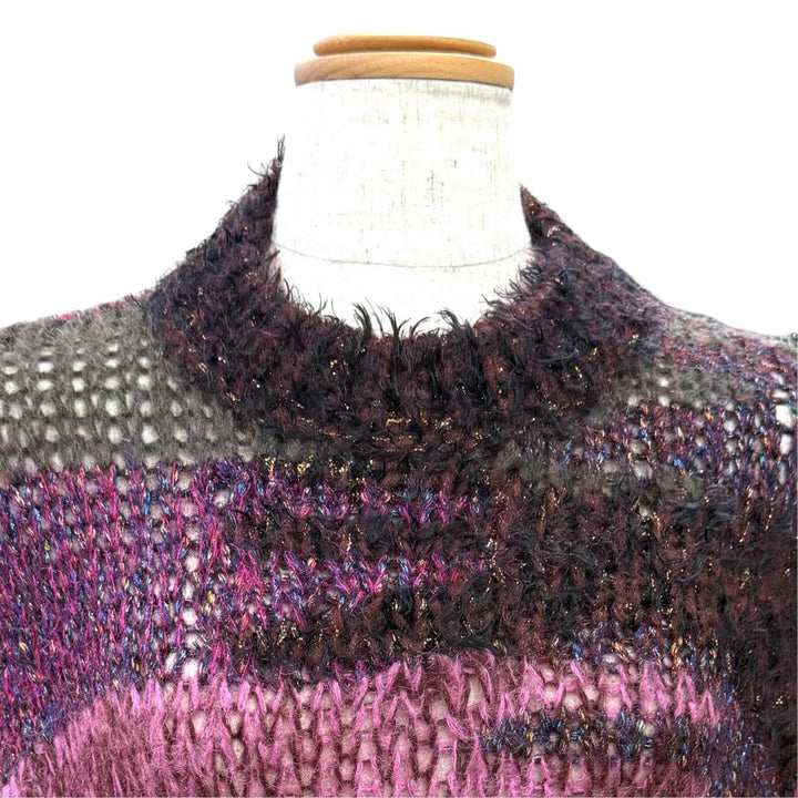 Excellent SAINT LAURENT PARIS Glitter Gradient Pullover Knit mohair XS 529719