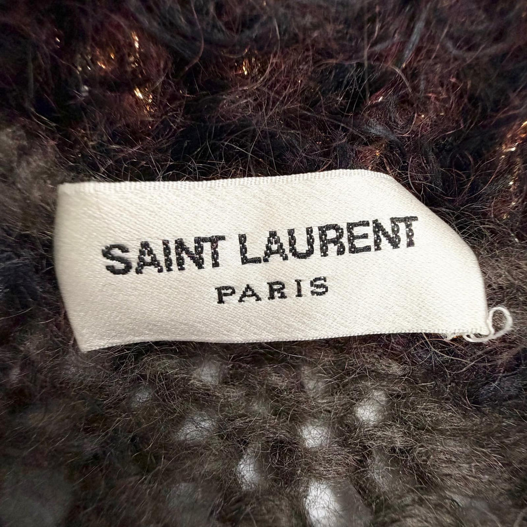 Excellent SAINT LAURENT PARIS Glitter Gradient Pullover Knit mohair XS 529719