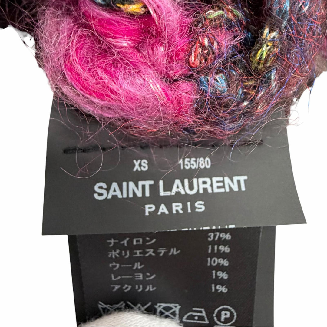 Excellent SAINT LAURENT PARIS Glitter Gradient Pullover Knit mohair XS 529719