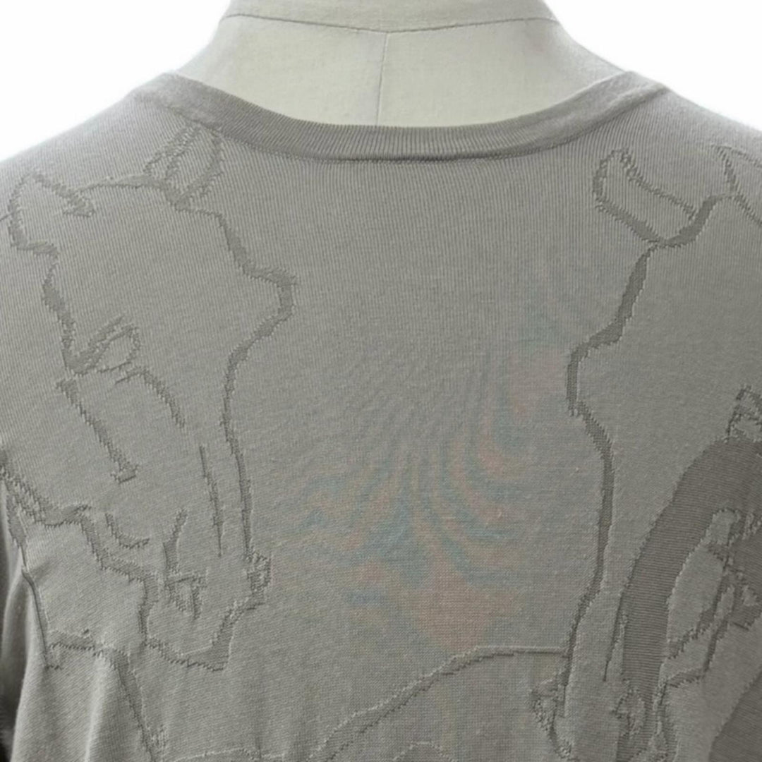 Great HERMES sweater Horse print crew neck knit gray cotton mens L 11-5724