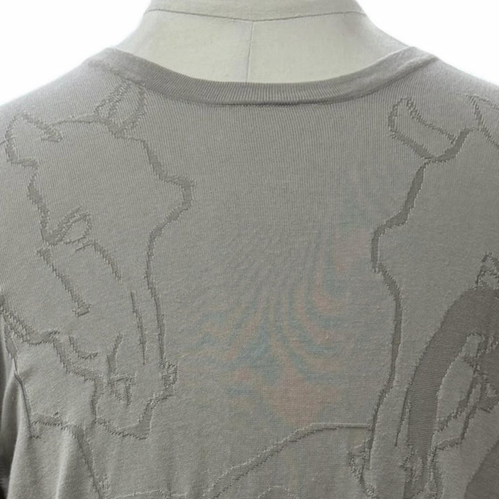Great HERMES sweater Horse print crew neck knit gray cotton mens L 11-5724