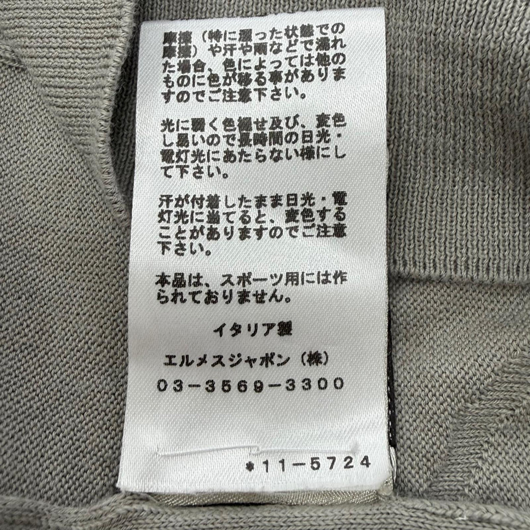 Great HERMES sweater Horse print crew neck knit gray cotton mens L 11-5724
