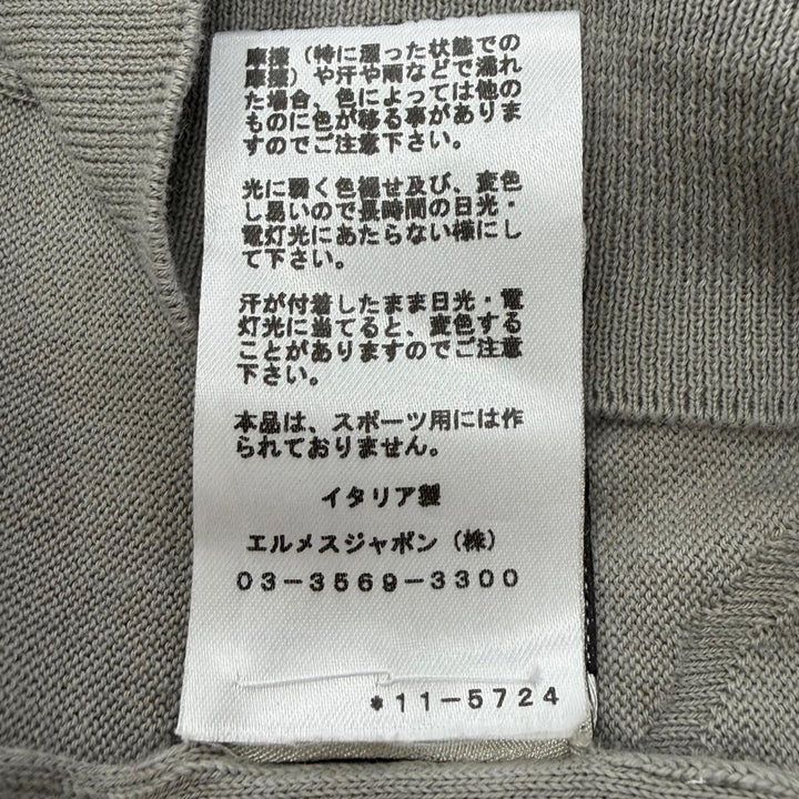 Great HERMES sweater Horse print crew neck knit gray cotton mens L 11-5724
