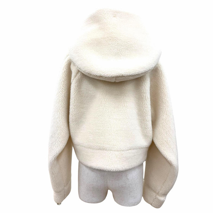 Pristine PATOU hoodie MEDALLION LOGO Cropped Boa Ivory Women S 23A-JE097-0157