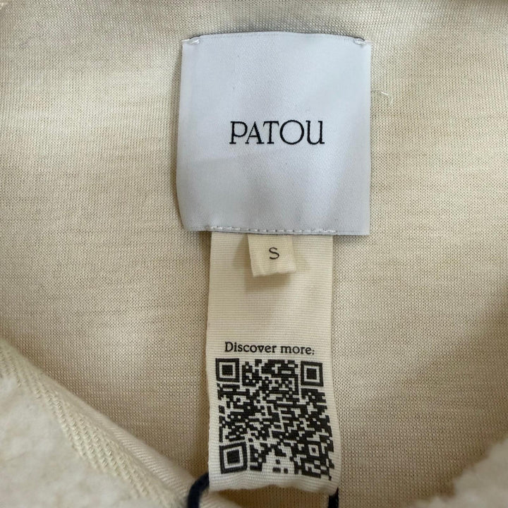 Pristine PATOU hoodie MEDALLION LOGO Cropped Boa Ivory Women S 23A-JE097-0157