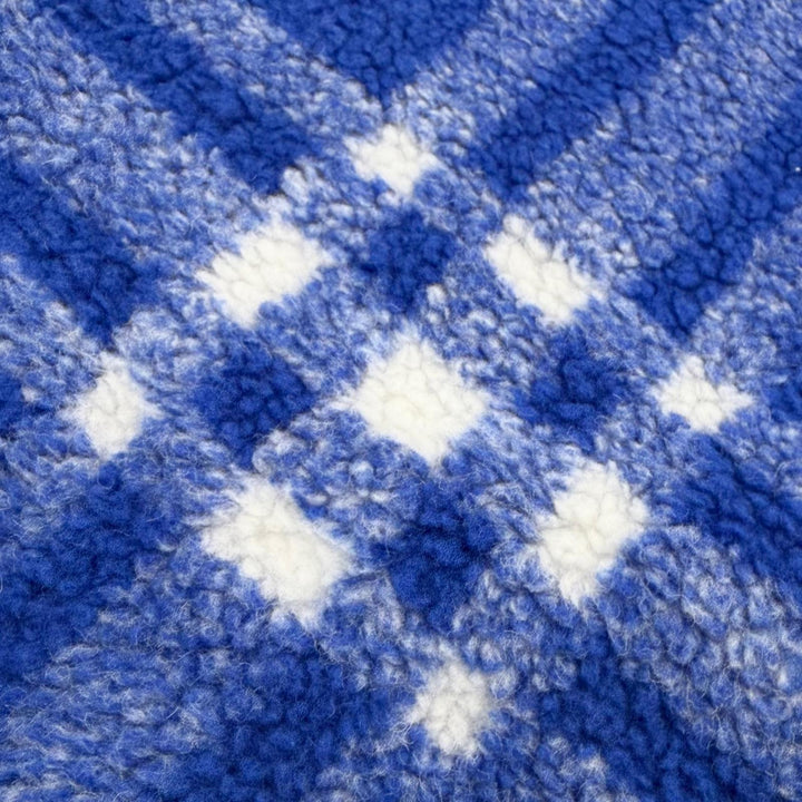 Pristine BURBERRY hoodie Check Pattern Boa Hooded Pullover blue M 8078276