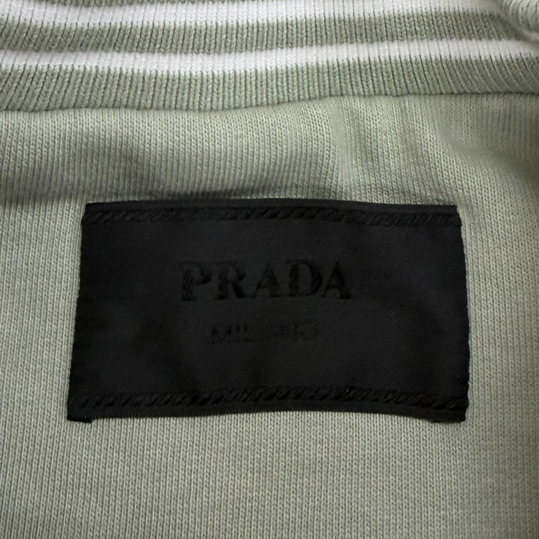 Great PRADA sweat Distressed sweatshirt Light green cotton mens XS UJL69B