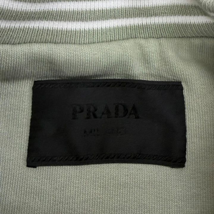 Great PRADA sweat Distressed sweatshirt Light green cotton mens XS UJL69B