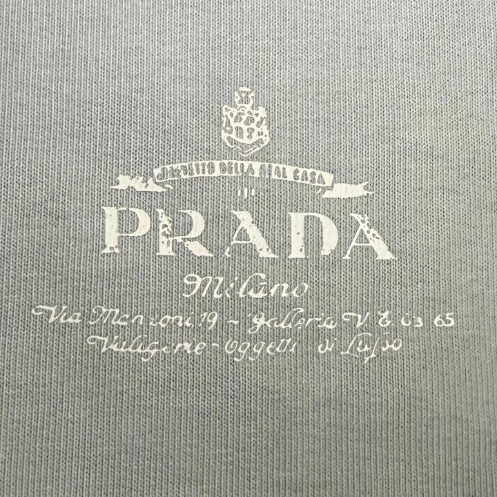 Great PRADA sweat Distressed sweatshirt Light green cotton mens XS UJL69B