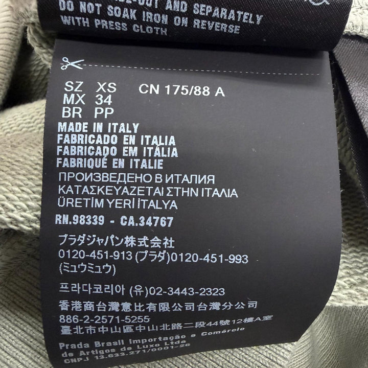 Great PRADA sweat Distressed sweatshirt Light green cotton mens XS UJL69B