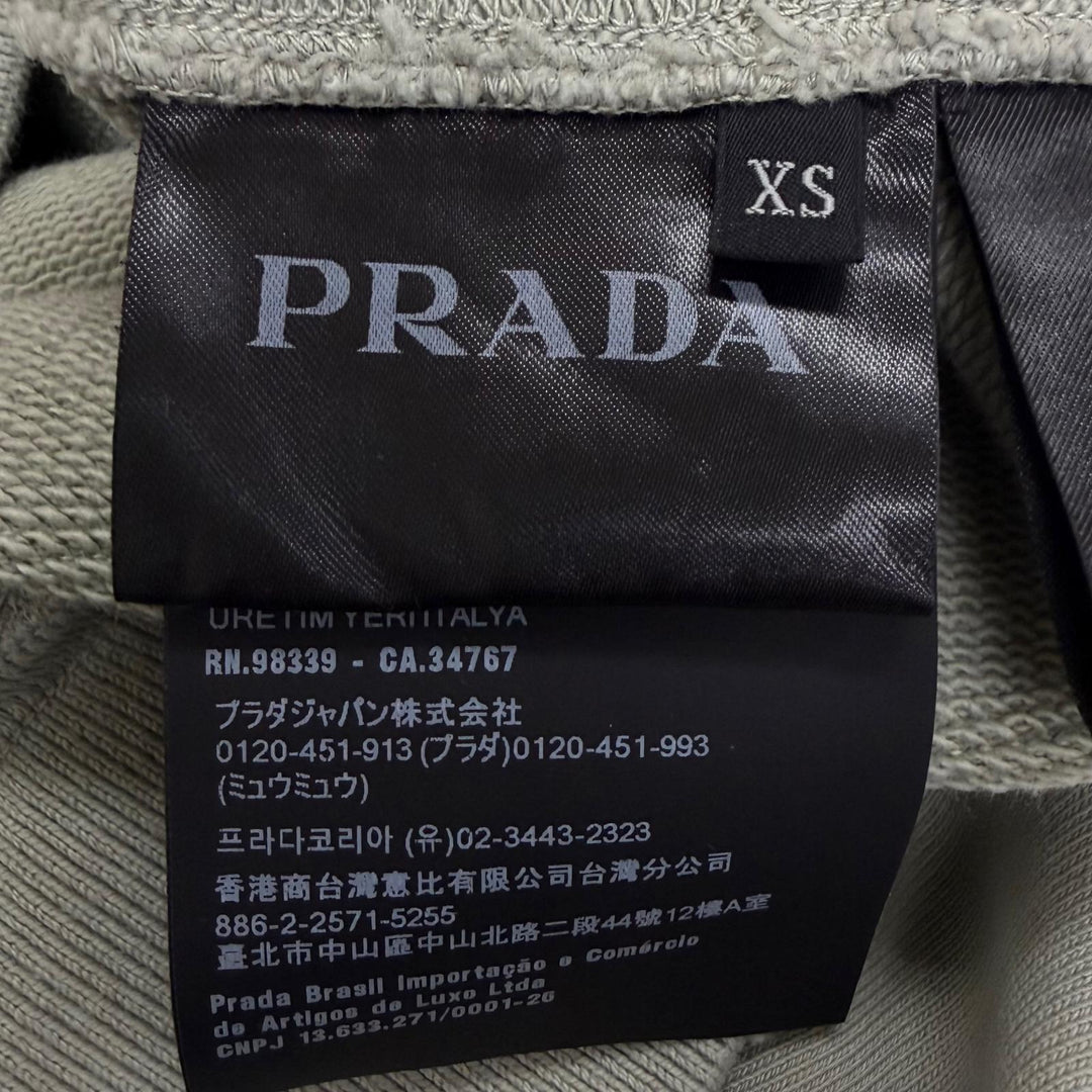 Great PRADA sweat Distressed sweatshirt Light green cotton mens XS UJL69B