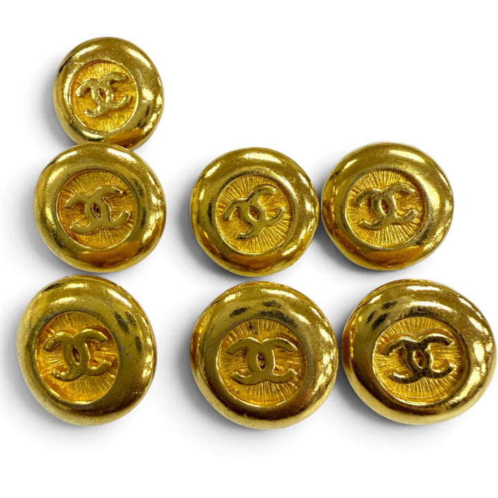 Great CHANEL button COCO Mark Metal Buttons, Gold Buttons, 7-Piece Set gold