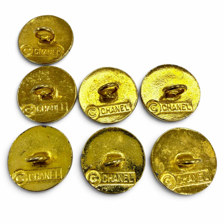 Great CHANEL button COCO Mark Metal Buttons, Gold Buttons, 7-Piece Set gold
