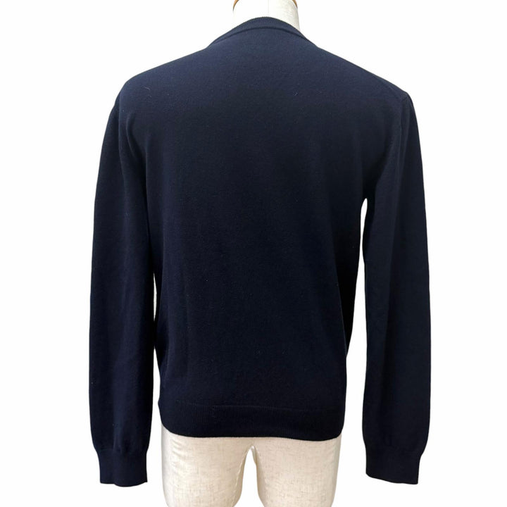 Great LOUIS VUITTON NIGO sweater Intarsia Jacquard Dragon Navy cashmere mens XS