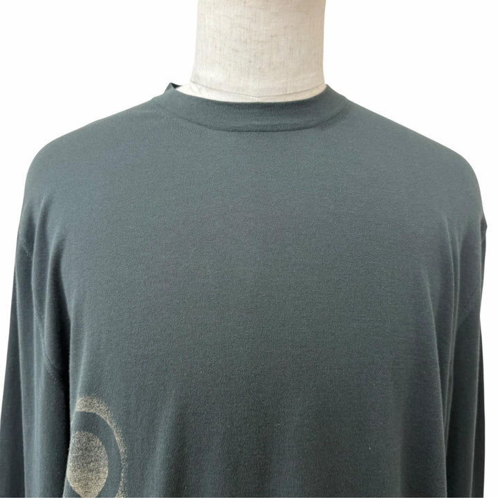 Pristine HERMES sweater Chaine d'Ancre Metal Design Thin khaki cotton mens XXL