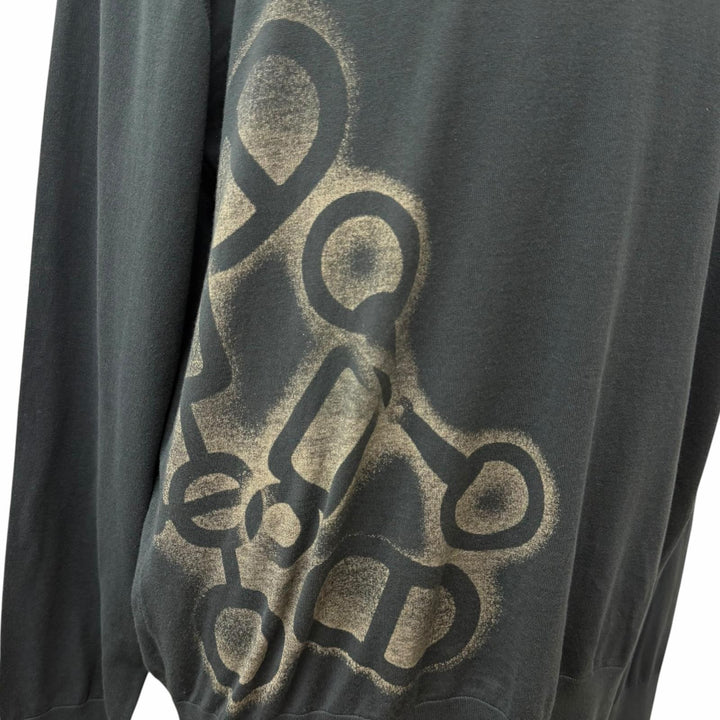 Pristine HERMES sweater Chaine d'Ancre Metal Design Thin khaki cotton mens XXL