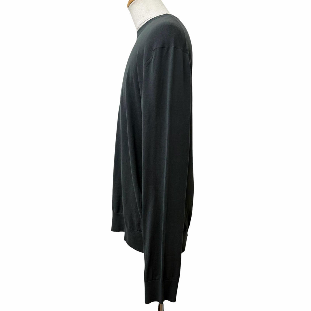Pristine HERMES sweater Chaine d'Ancre Metal Design Thin khaki cotton mens XXL