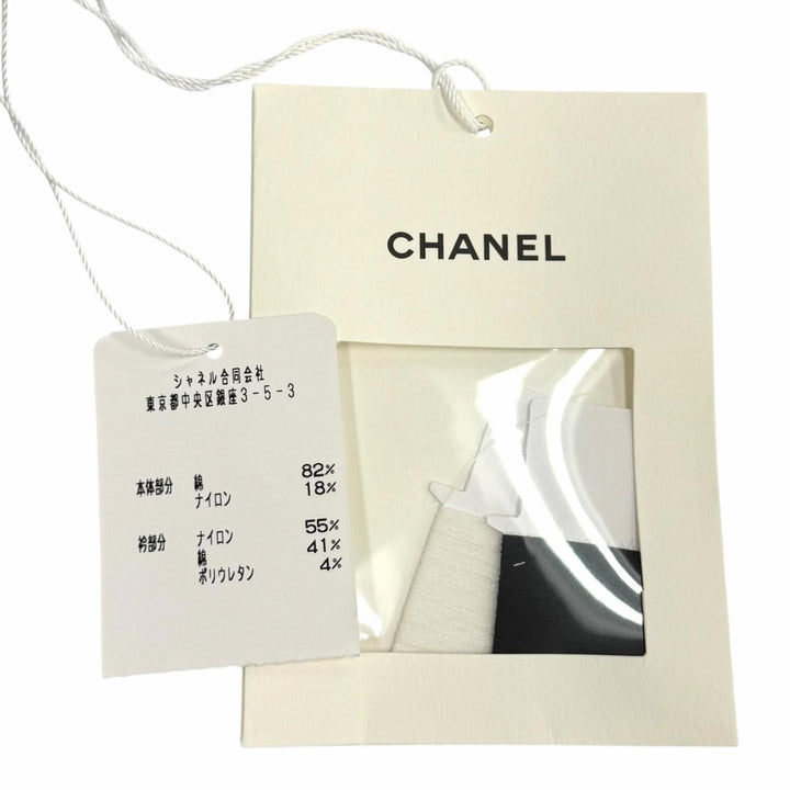 Pristine CHANEL tops COCO Mark Short Sleeve black cotton Women 34 P81543K11855