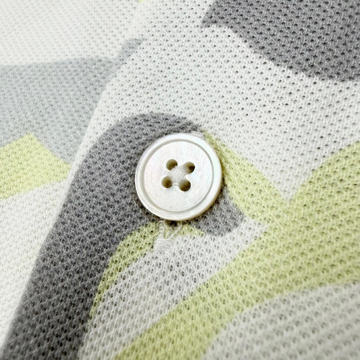 Excellent HERMES Short sleeve polo shirt Puzzle Vegetal white cotton XL 31-5751