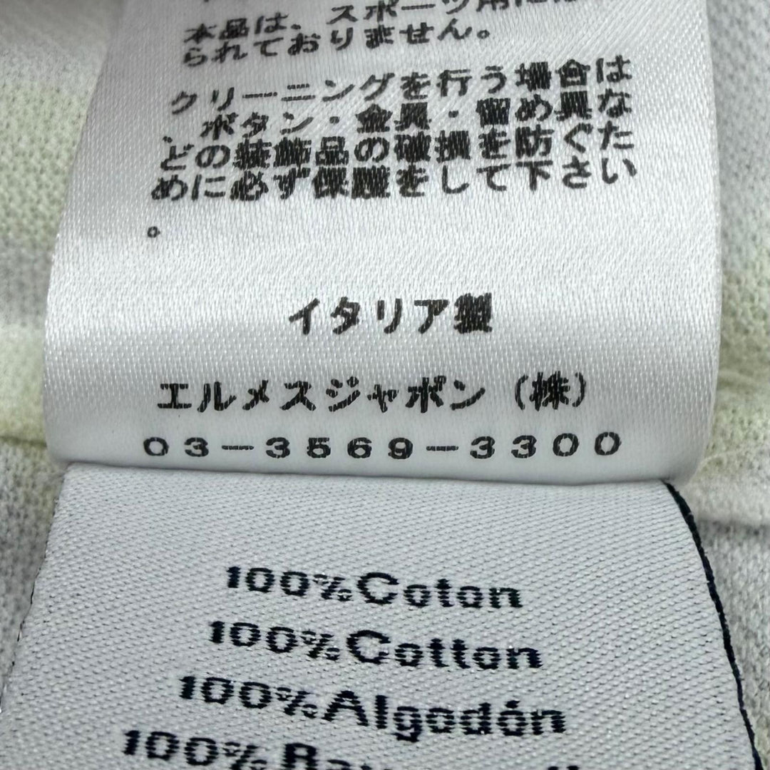 Excellent HERMES Short sleeve polo shirt Puzzle Vegetal white cotton XL 31-5751