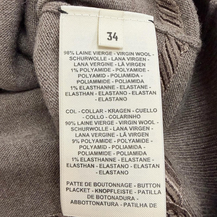 Excellent HERMES cardigan Les Tambours Logo Button Long-Sleeve Knit 3H2708DI 34