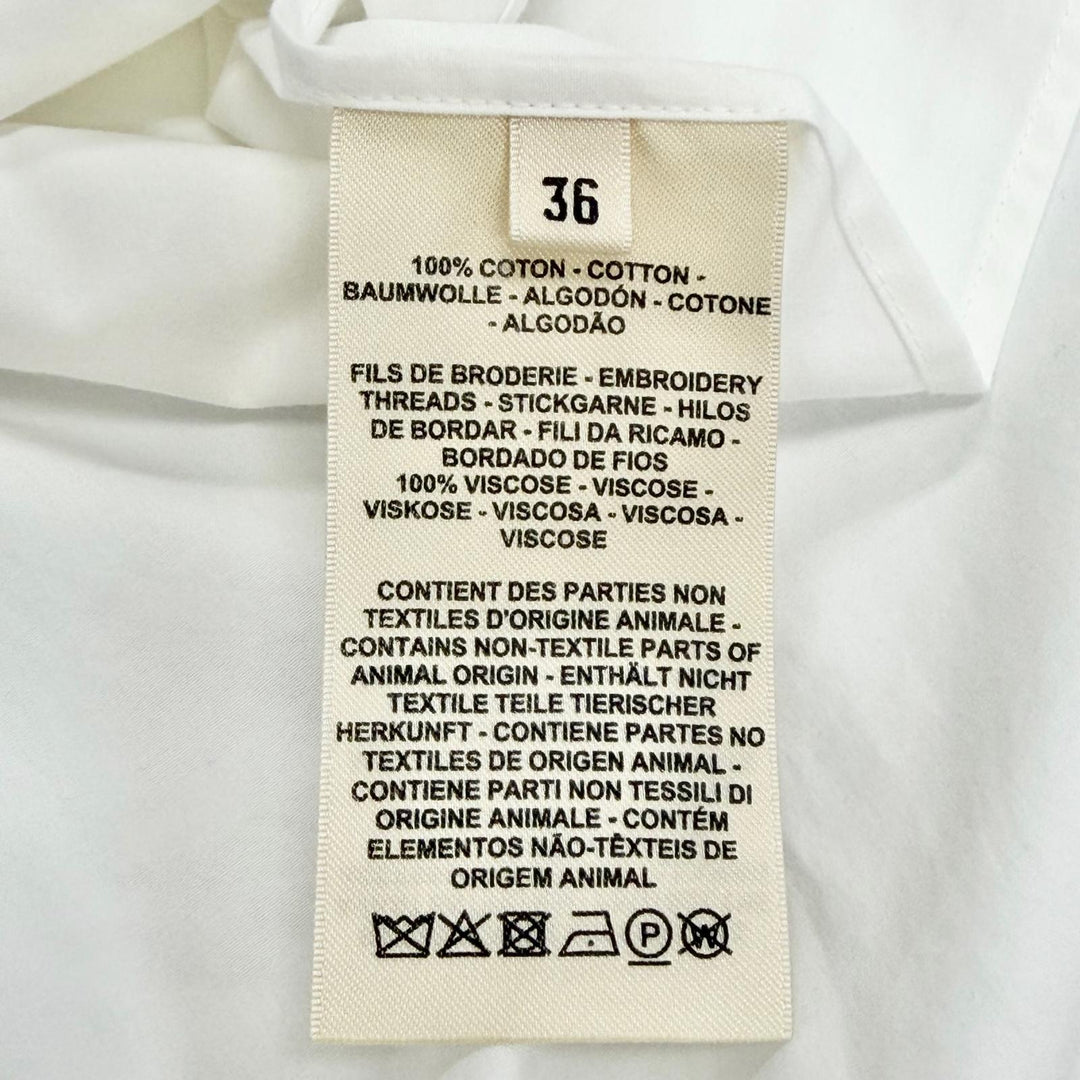 Excellent HERMES Long sleeve shirt Caliche Logo button white cotton 36 3E0638DT