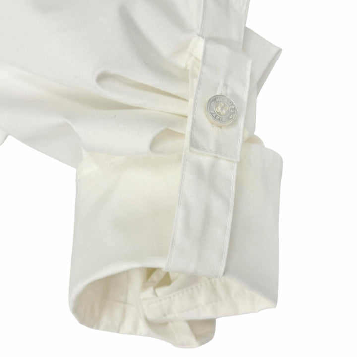 Excellent HERMES Long sleeve shirt Caliche Logo button white cotton 36 3E0638DT