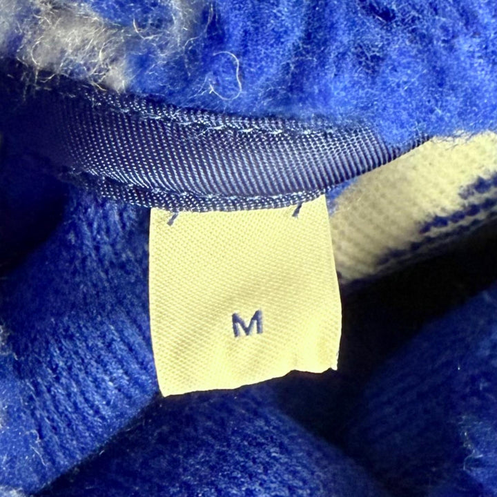 Pristine BURBERRY hoodie Check Pattern Pullover Boa Fleece blue
