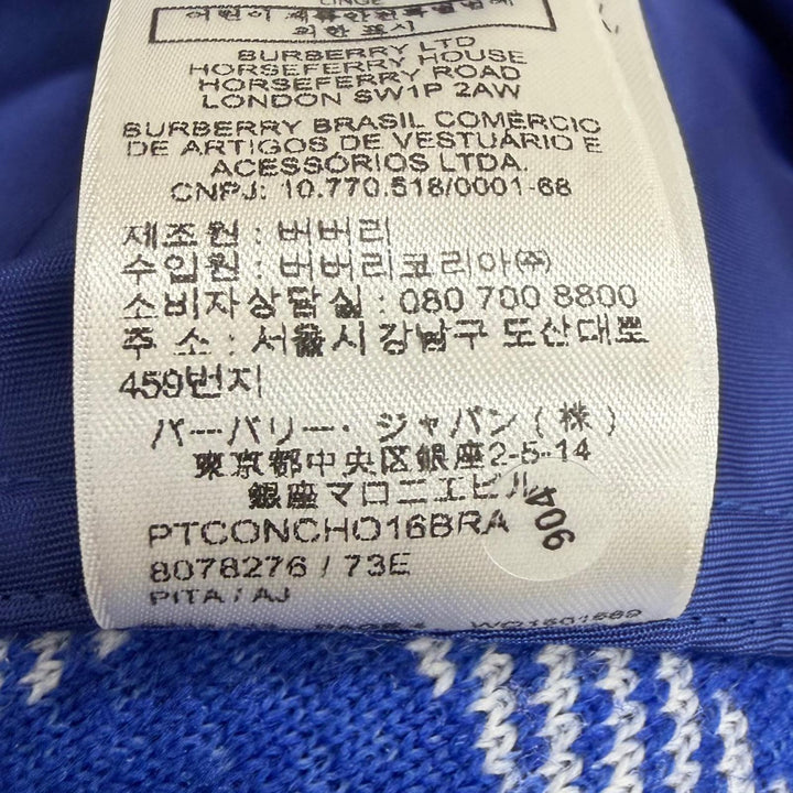 Pristine BURBERRY hoodie Check Pattern Pullover Boa Fleece blue