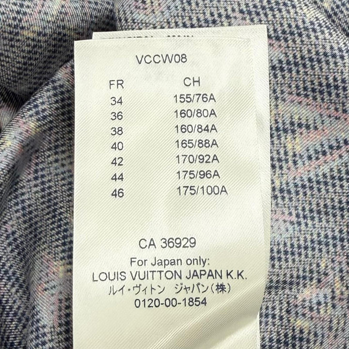 Excellent LOUIS VUITTON Long sleeve shirt 3D monogram logo button Multi silk 36