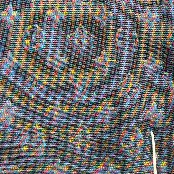 Excellent LOUIS VUITTON Long sleeve shirt 3D monogram logo button Multi silk 36