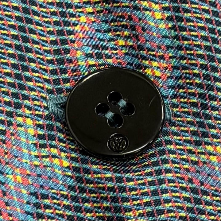Excellent LOUIS VUITTON Long sleeve shirt 3D monogram logo button Multi silk 36