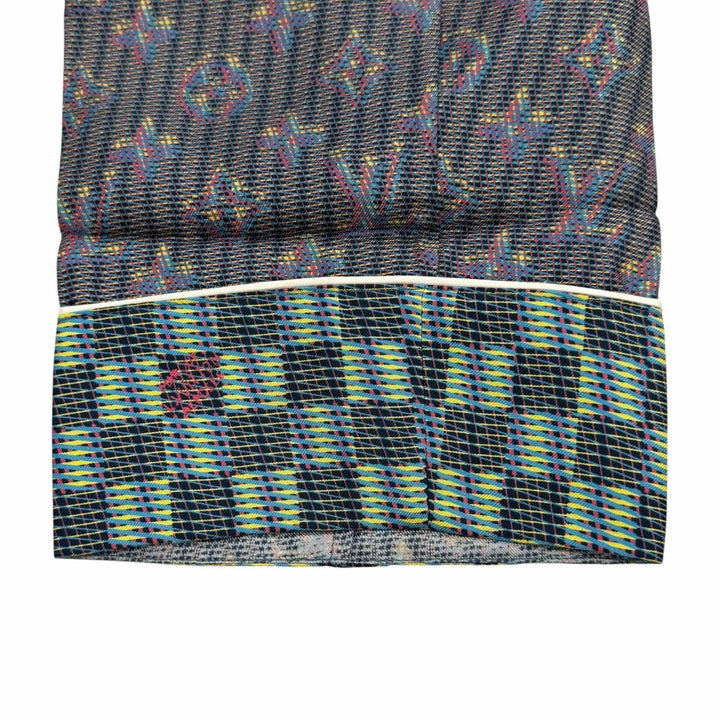 Excellent LOUIS VUITTON Long sleeve shirt 3D monogram logo button Multi silk 36
