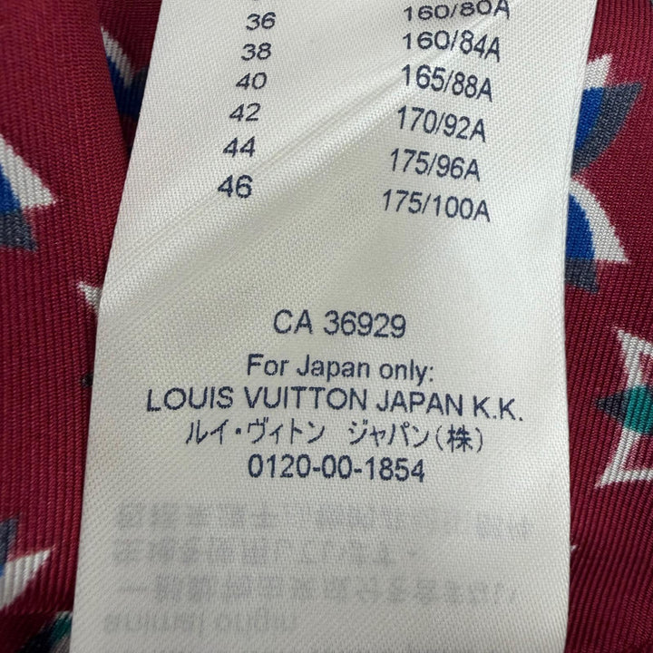 Pristine LOUIS VUITTON Long sleeve shirt Monogram Bordeaux series silk Women 34