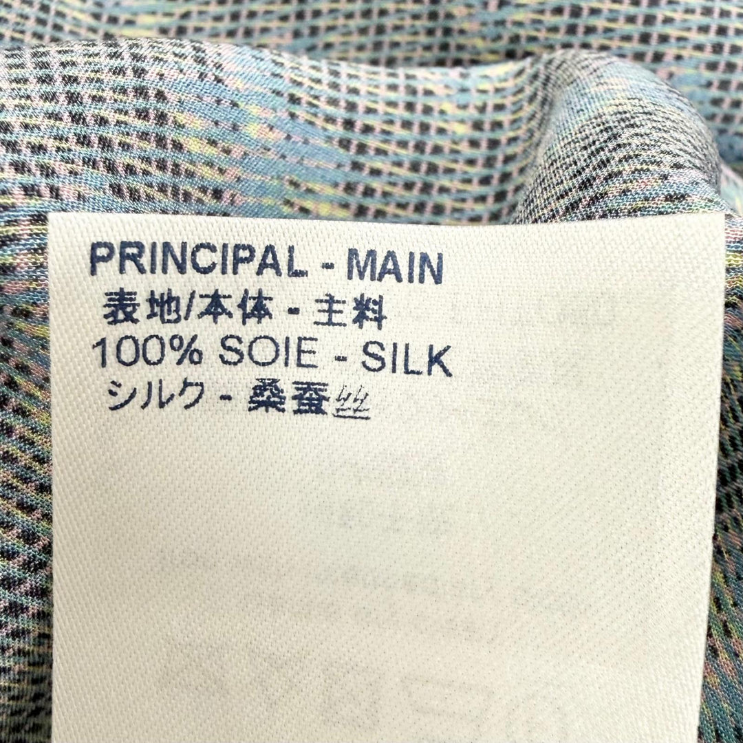Pristine LOUIS VUITTON Long sleeve shirt 3D Damier Monogram Print Blue silk 36
